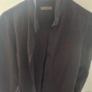 Burberry Brit Men’s Plaid Button Down Shirt Size L Long Sleeve Checkered